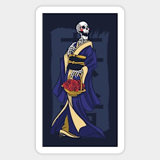 Japanese Skeleton Geisha Magnet